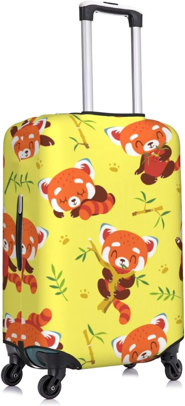 Travel Luggage Cover Suitcase Elastic Washable Cartoon Red Panda Suitcase Protector Bag,Spandex Double-Sided Baggage Covers,Large