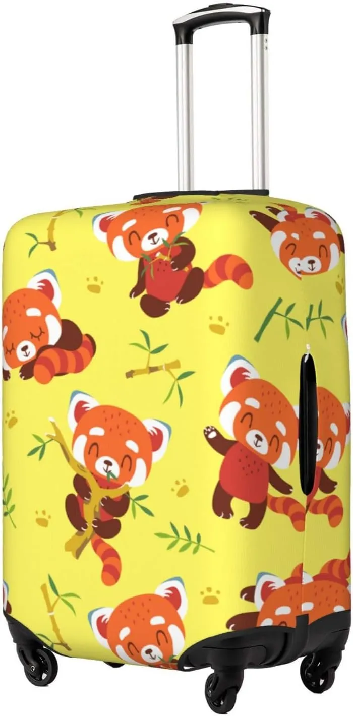 Travel Luggage Cover Suitcase Elastic Washable Cartoon Red Panda Suitcase Protector Bag,Spandex Double-Sided Baggage Covers,Large