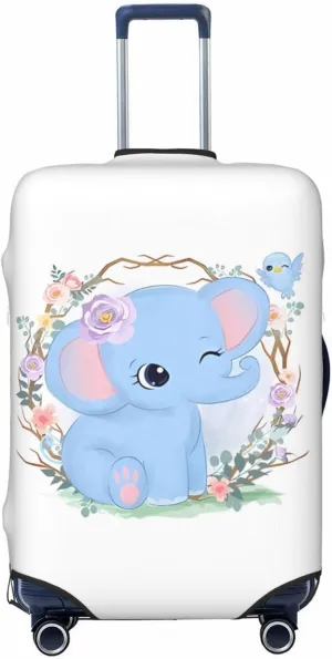 Travel Luggage Cover Suitcase Elastic Washable Cute Baby Elephant Suitcase Protector Bag,Spandex With Zipper Closure Baggage Covers,X-Large