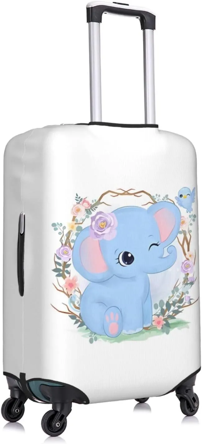 Travel Luggage Cover Suitcase Elastic Washable Cute Baby Elephant Suitcase Protector Bag,Spandex With Zipper Closure Baggage Covers,X-Large