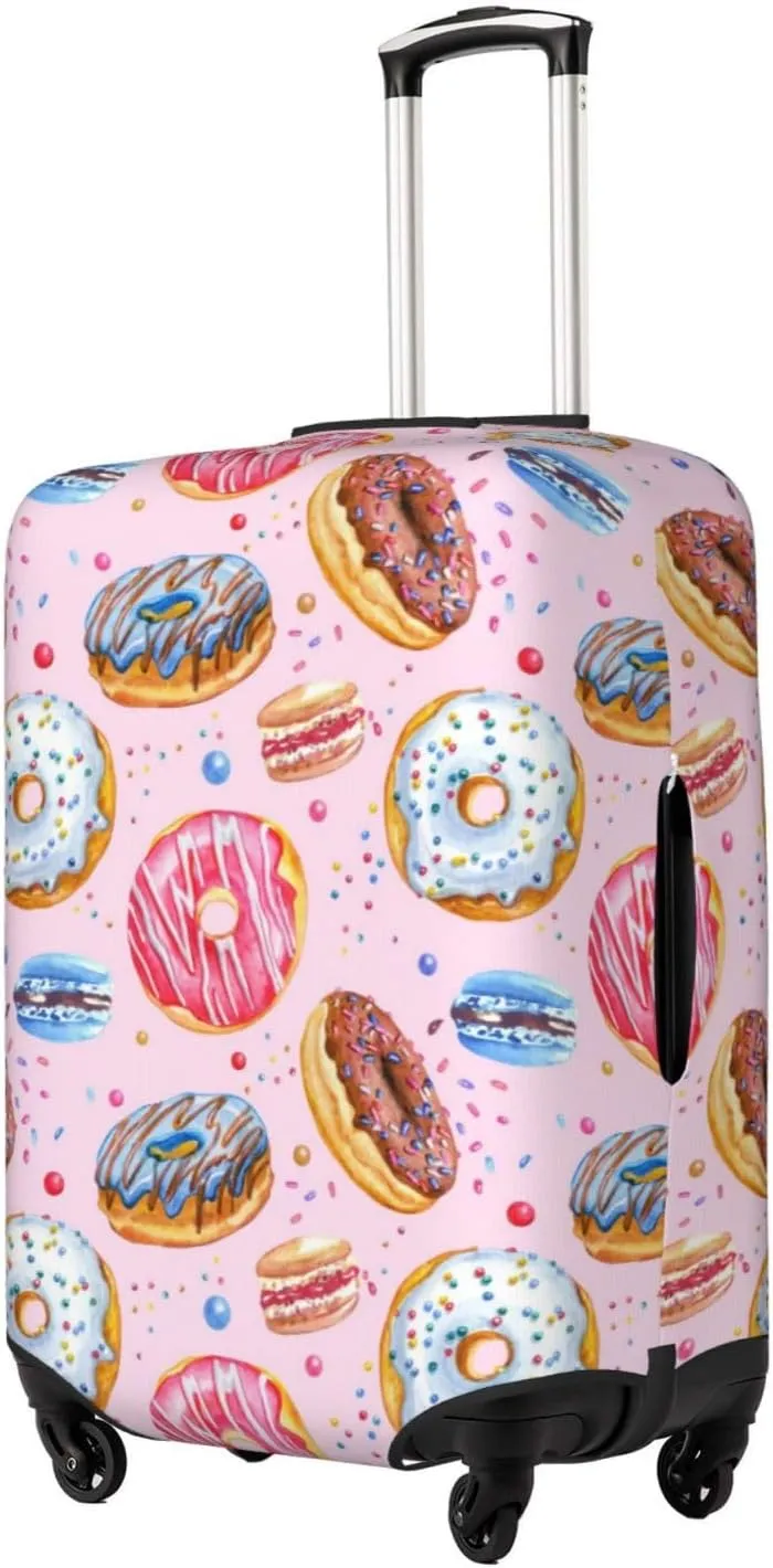 Travel Luggage Cover Suitcase Elastic Washable Donuts Doughnut Suitcase Protector Bag,Spandex With Zipper Closure Baggage Covers For Kid Adult,Large