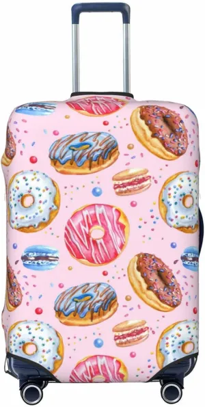 Travel Luggage Cover Suitcase Elastic Washable Donuts Doughnut Suitcase Protector Bag,Spandex With Zipper Closure Baggage Covers For Kid Adult,Large