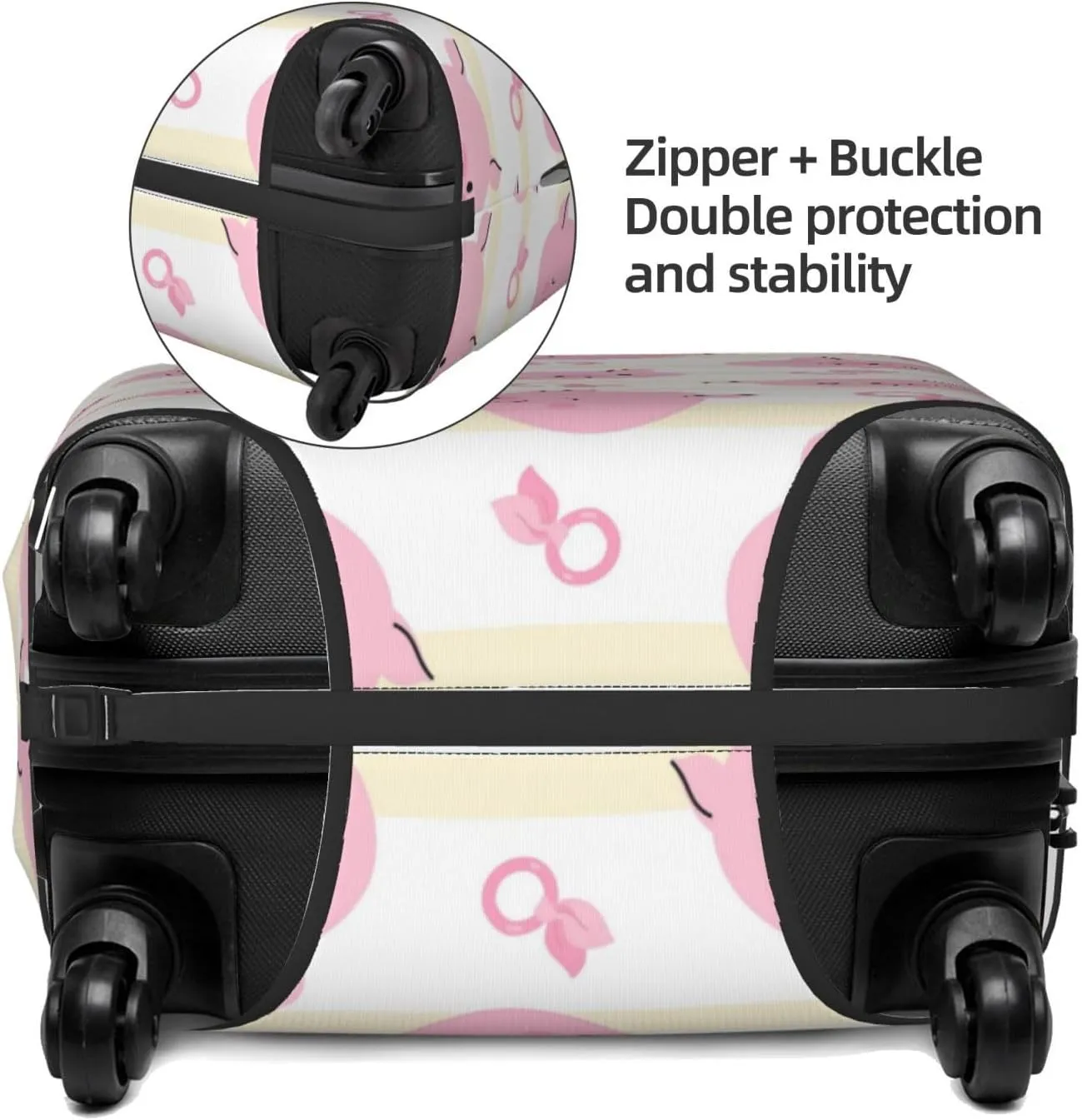 Travel Luggage Cover Suitcase Elastic Washable Funny Pig Faces Suitcase Protector Bag,Dust-Proof Double-Sided Baggage Covers,X-Large