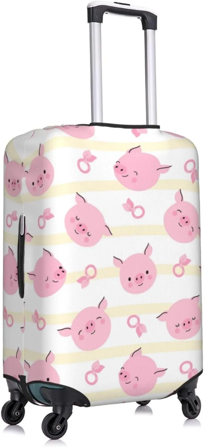 Travel Luggage Cover Suitcase Elastic Washable Funny Pig Faces Suitcase Protector Bag,Dust-Proof Double-Sided Baggage Covers,X-Large