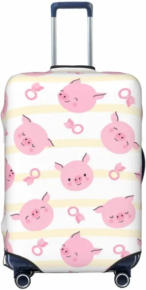 Travel Luggage Cover Suitcase Elastic Washable Funny Pig Faces Suitcase Protector Bag,Dust-Proof Double-Sided Baggage Covers,X-Large