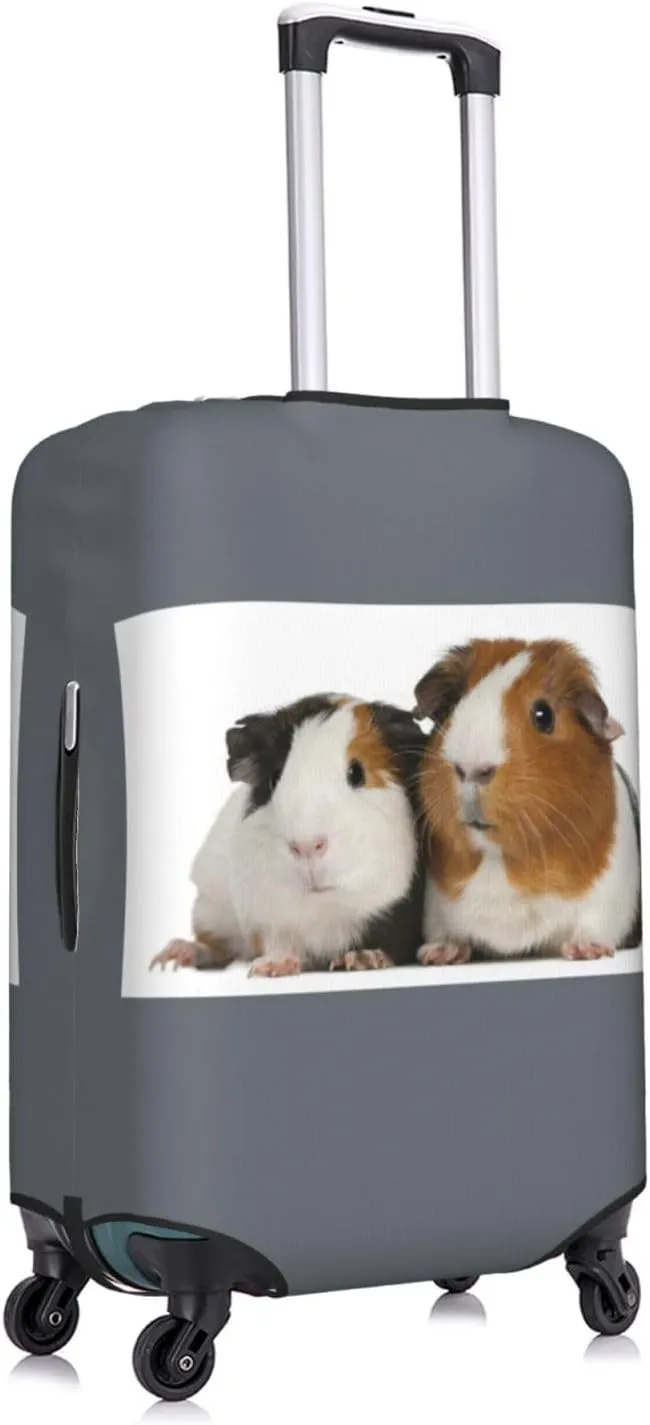 Travel Luggage Cover Suitcase Elastic Washable Guinea Pig Cute Animal Grey Suitcase Protector Bag,Spandex Double-Sided Baggage Covers,Medium