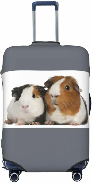 Travel Luggage Cover Suitcase Elastic Washable Guinea Pig Cute Animal Grey Suitcase Protector Bag,Spandex Double-Sided Baggage Covers,Medium