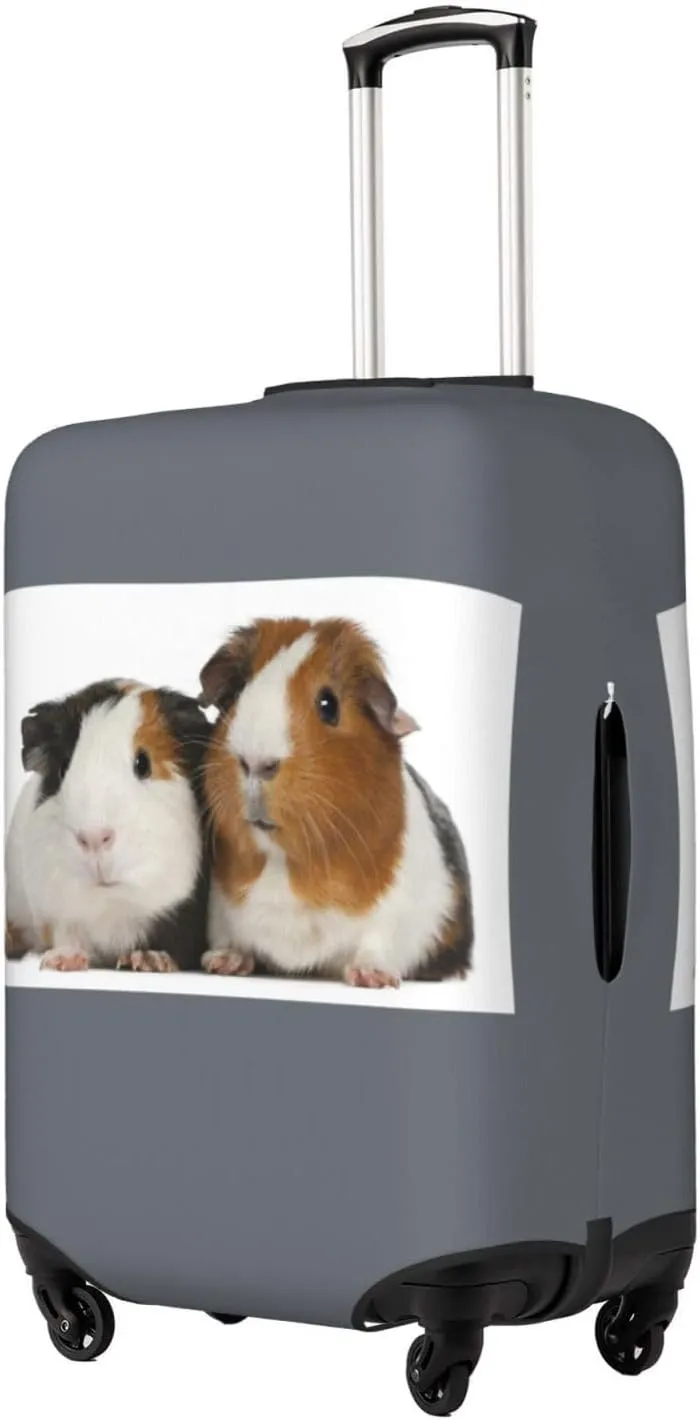 Travel Luggage Cover Suitcase Elastic Washable Guinea Pig Cute Animal Grey Suitcase Protector Bag,Spandex Double-Sided Baggage Covers,Medium