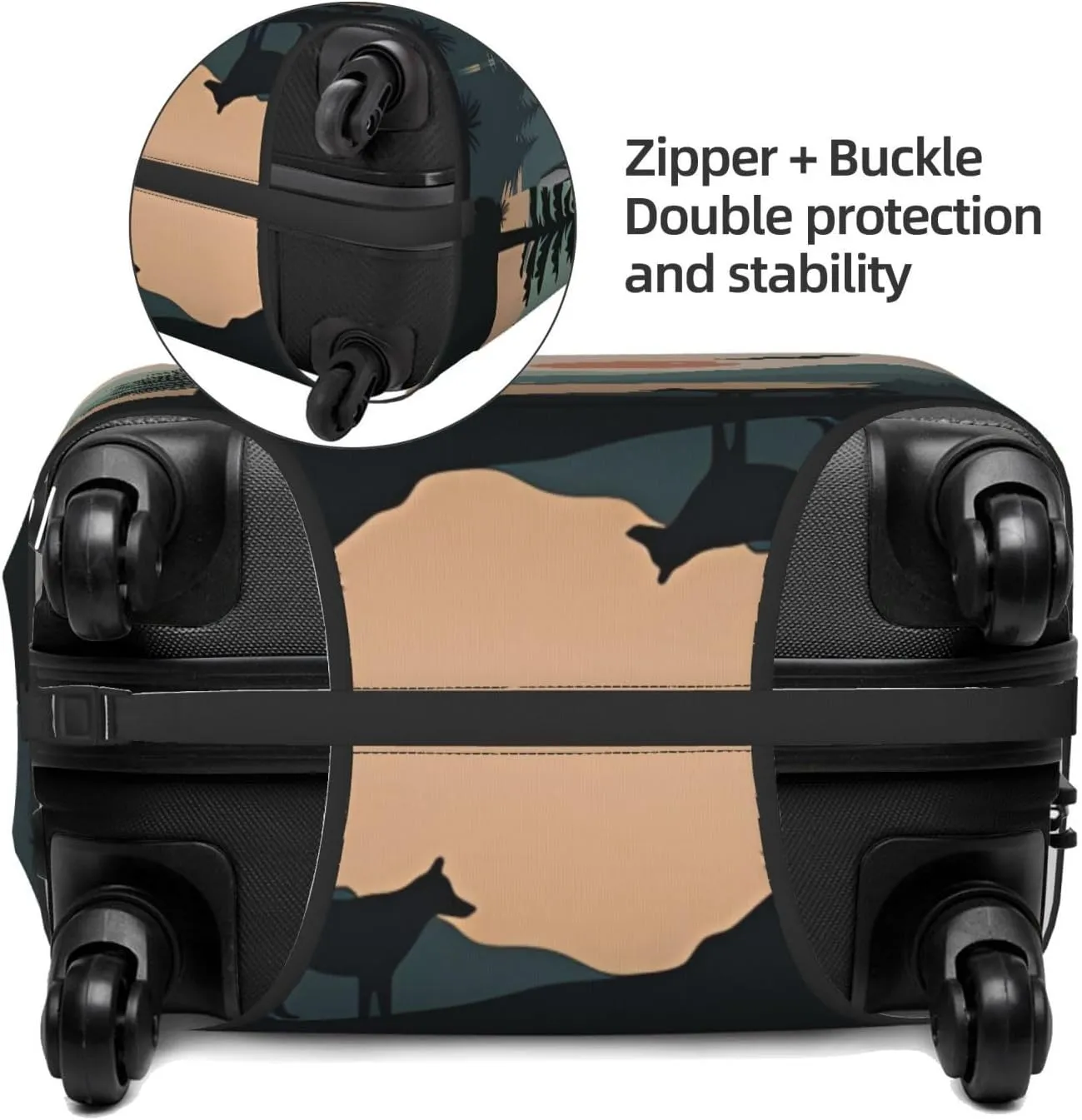 Travel Luggage Cover Suitcase Elastic Washable Mountain Sunset Suitcase Protector Bag,Spandex Double-Sided Baggage Covers,Medium