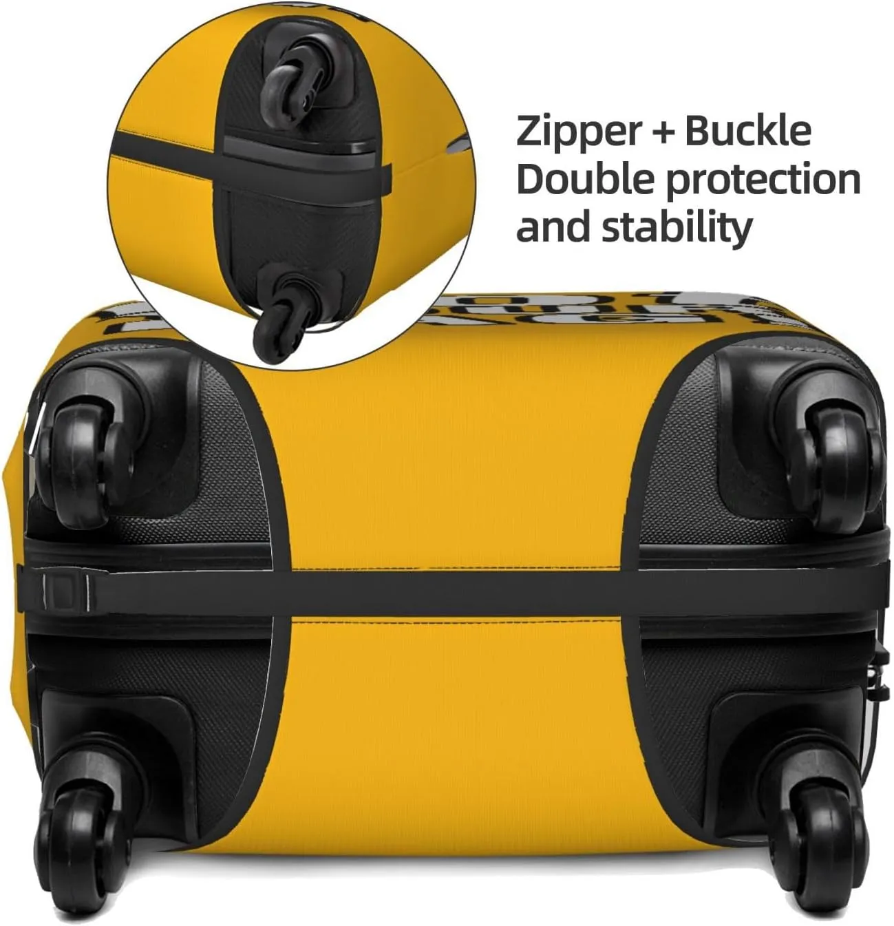 Travel Luggage Cover Suitcase Elastic Washable Not Your Bag Yellow Suitcase Protector Bag,Spandex Double-Sided Baggage Covers,Medium
