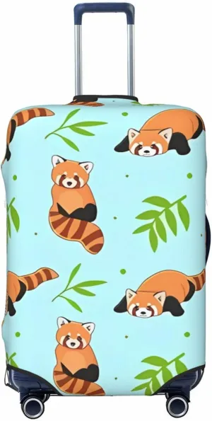 Travel Luggage Cover Suitcase Elastic Washable Red Cute Panda Suitcase Protector Bag,Spandex With Zipper Closure Baggage Covers For Kid Adult,Large