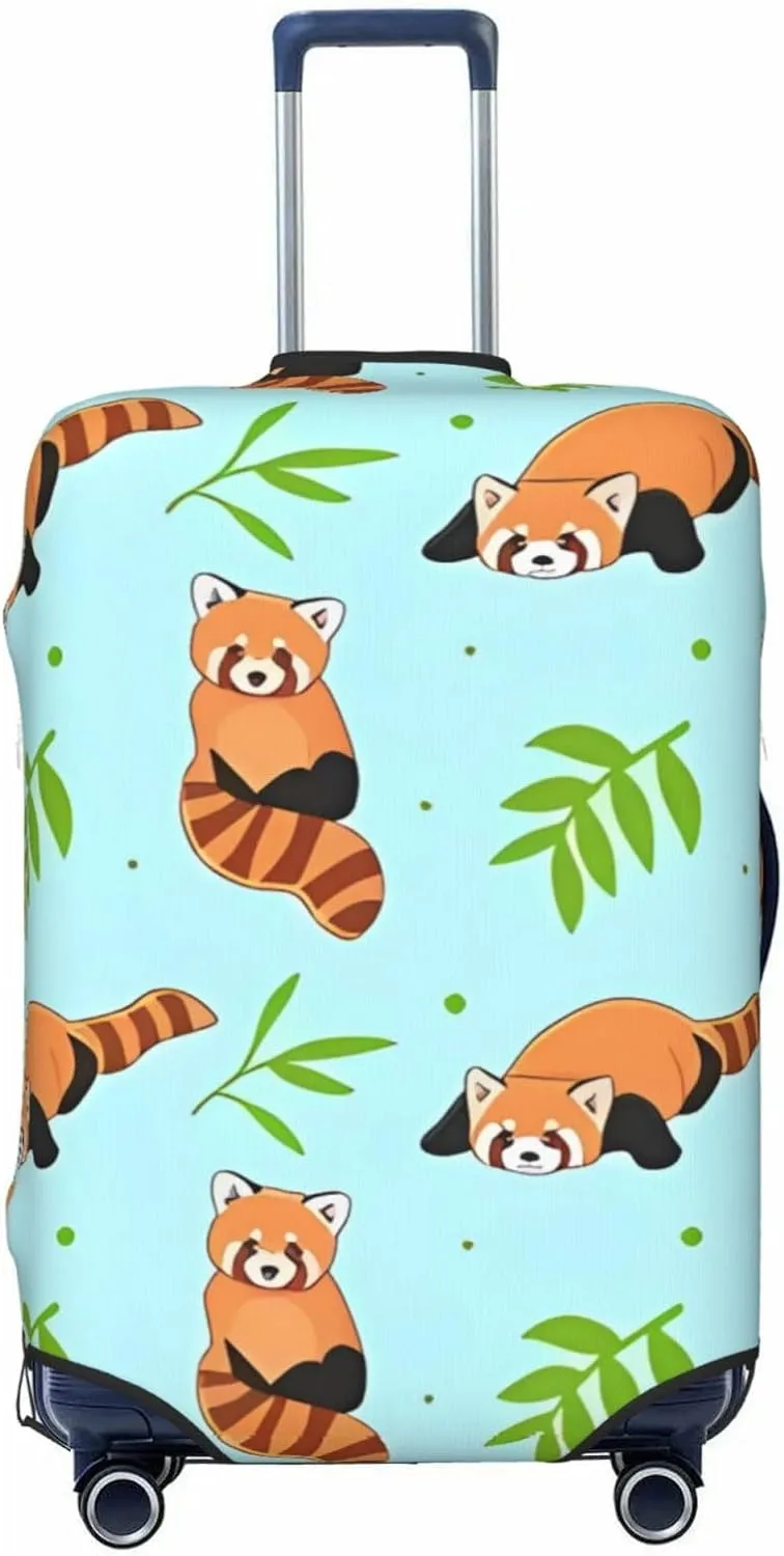 Travel Luggage Cover Suitcase Elastic Washable Red Cute Panda Suitcase Protector Bag,Spandex With Zipper Closure Baggage Covers For Kid Adult,Large
