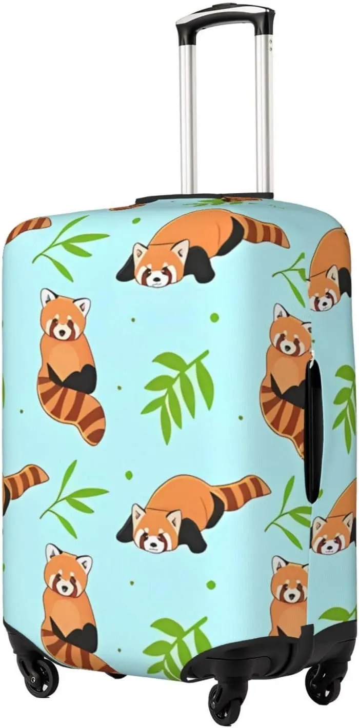 Travel Luggage Cover Suitcase Elastic Washable Red Cute Panda Suitcase Protector Bag,Spandex With Zipper Closure Baggage Covers For Kid Adult,Large