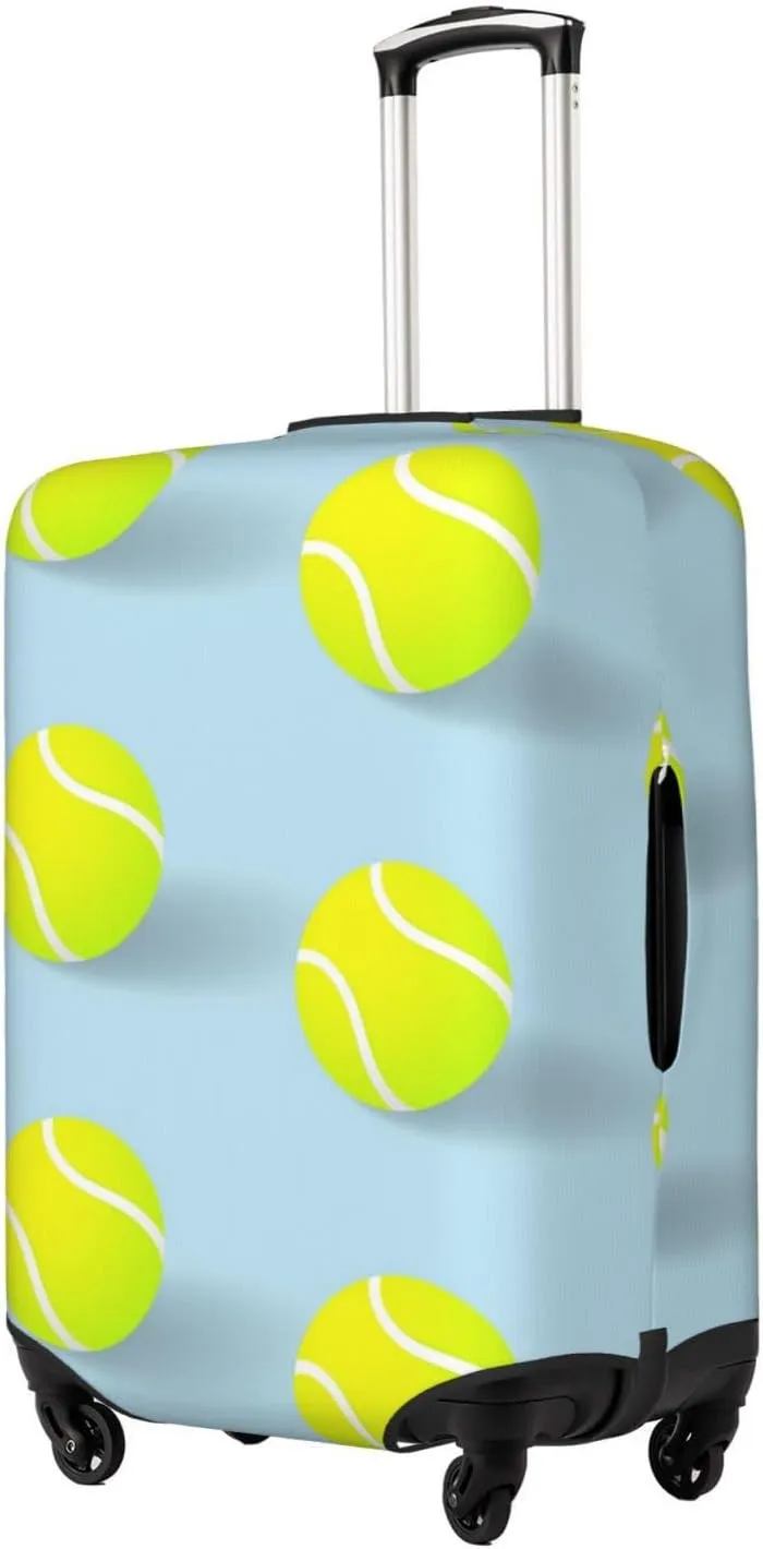 Travel Luggage Cover Suitcase Elastic Washable Stretch 3d Tennis Balls Sport Suitcase Protector Bag,Anti-Scratch Spandex With Zipper Closure Baggage Covers For Wheeled Suitcase Kid Adult