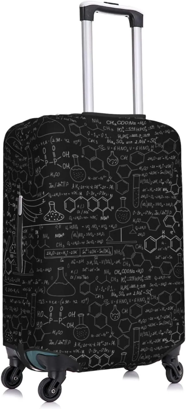 Travel Luggage Cover Suitcase Elastic Washable Stretch Abstract Science Chemistry Suitcase Protector Bag,Anti-Scratch Dust-Proof With Zipper Closure Baggage Covers,Large