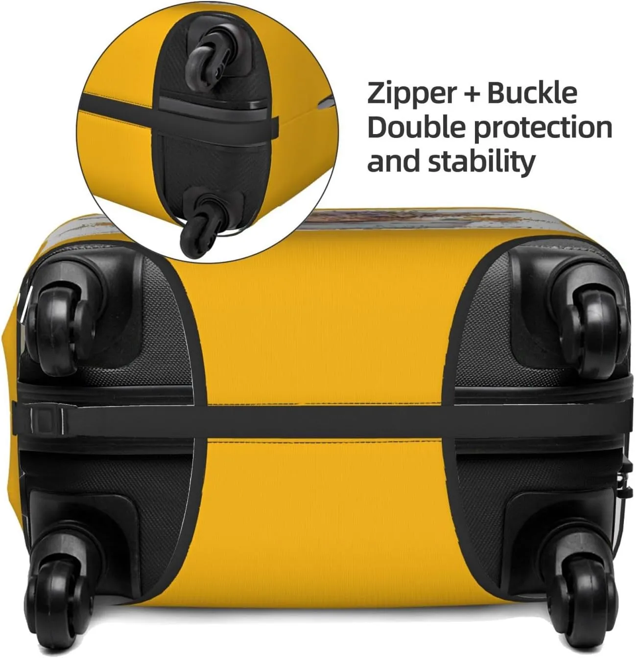 Travel Luggage Cover Suitcase Elastic Washable Stretch Baby Highland Cow Yellow Suitcase Protector Bag,Anti-Scratch Spandex With Zipper Closure Baggage Covers For Wheeled Suitcase Kid Adult,X-Large