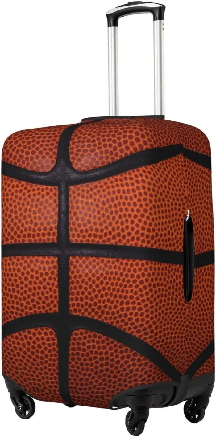 Travel Luggage Cover Suitcase Elastic Washable Stretch Basketball Print Suitcase Protector Bag,Anti-Scratch Spandex Double-Sided Baggage Covers For Wheeled Suitcase Kid Adult