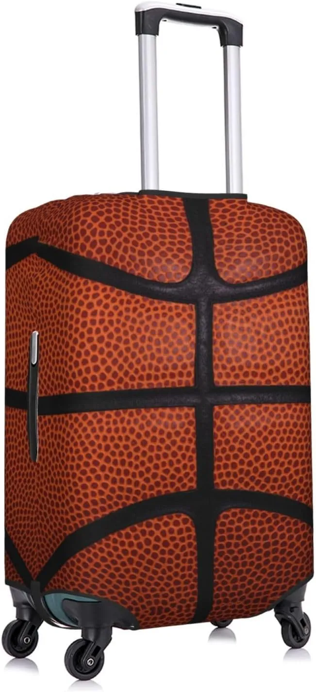 Travel Luggage Cover Suitcase Elastic Washable Stretch Basketball Print Suitcase Protector Bag,Anti-Scratch Spandex Double-Sided Baggage Covers For Wheeled Suitcase Kid Adult