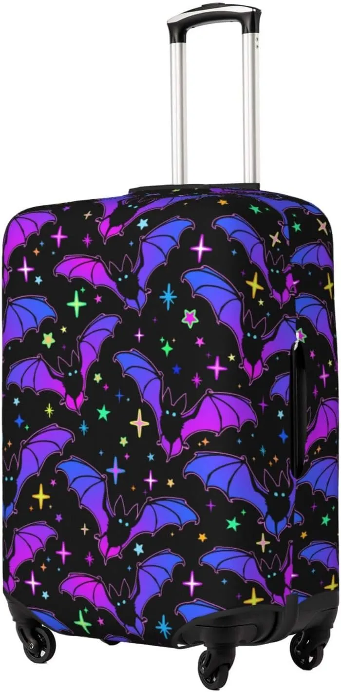Travel Luggage Cover Suitcase Elastic Washable Stretch Bats Stars Suitcase Protector Bag,Anti-Scratch Dust-Proof Double-Sided Baggage Covers For Wheeled Suitcase Kid Adult