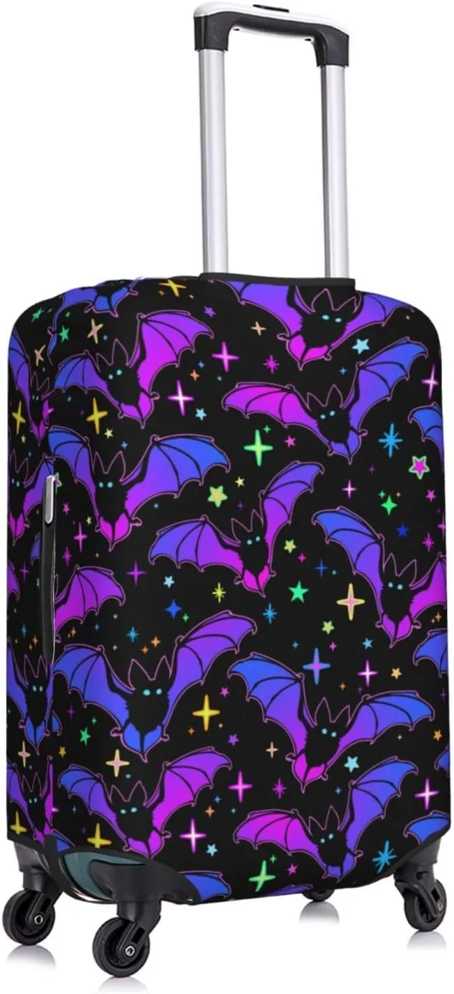 Travel Luggage Cover Suitcase Elastic Washable Stretch Bats Stars Suitcase Protector Bag,Anti-Scratch Dust-Proof Double-Sided Baggage Covers For Wheeled Suitcase Kid Adult
