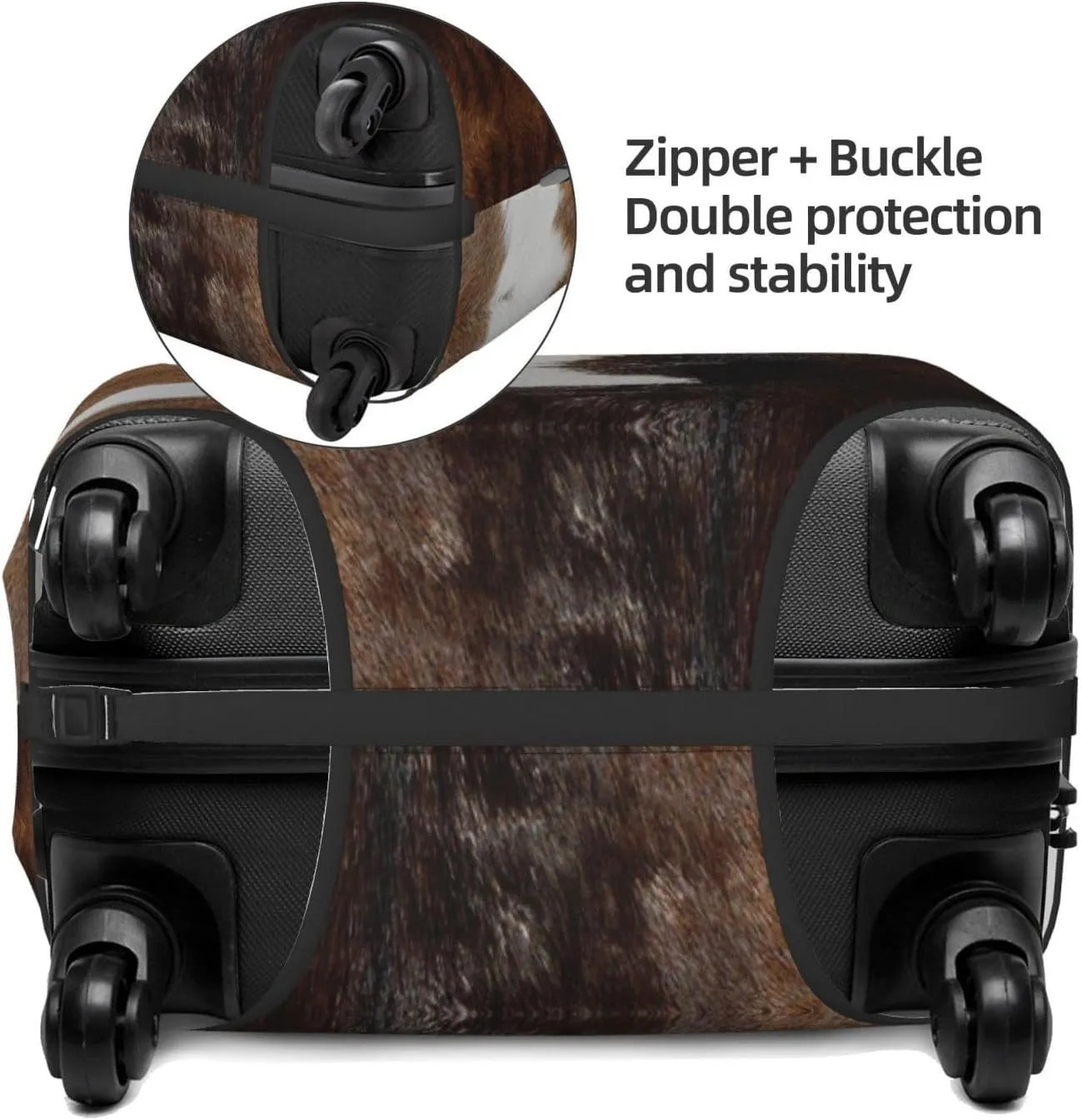 Travel Luggage Cover Suitcase Elastic Washable Stretch Cow Skin Texture Suitcase Protector Bag,Anti-Scratch Dust-Proof With Zipper Closure Baggage Covers,X-Large