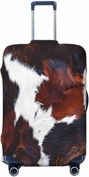 Travel Luggage Cover Suitcase Elastic Washable Stretch Cowhide Skins Cow Print Suitcase Protector Bag,Anti-Scratch Dust-Proof With Zipper Closure Baggage Covers,X-Large