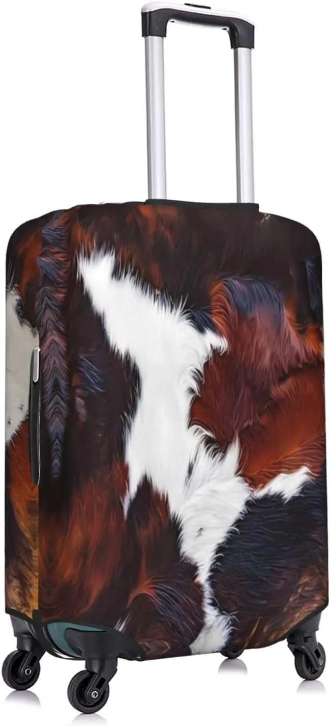 Travel Luggage Cover Suitcase Elastic Washable Stretch Cowhide Skins Cow Print Suitcase Protector Bag,Anti-Scratch Dust-Proof With Zipper Closure Baggage Covers,X-Large