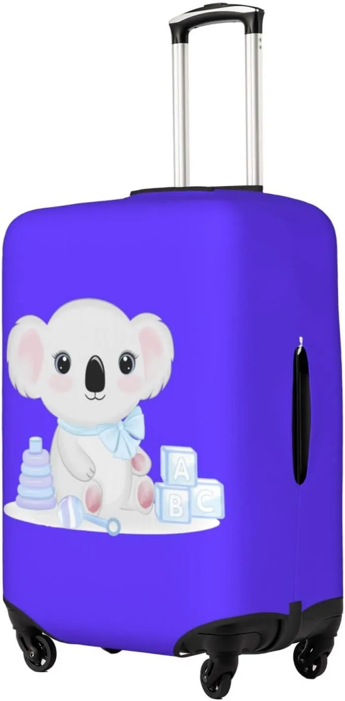Travel Luggage Cover Suitcase Elastic Washable Stretch Cute Baby Koala Suitcase Protector Bag,Anti-Scratch Spandex With Zipper Closure Baggage Covers For Wheeled Suitcase Kid Adult,Medium