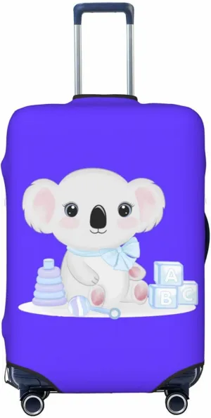 Travel Luggage Cover Suitcase Elastic Washable Stretch Cute Baby Koala Suitcase Protector Bag,Anti-Scratch Spandex With Zipper Closure Baggage Covers For Wheeled Suitcase Kid Adult,Medium