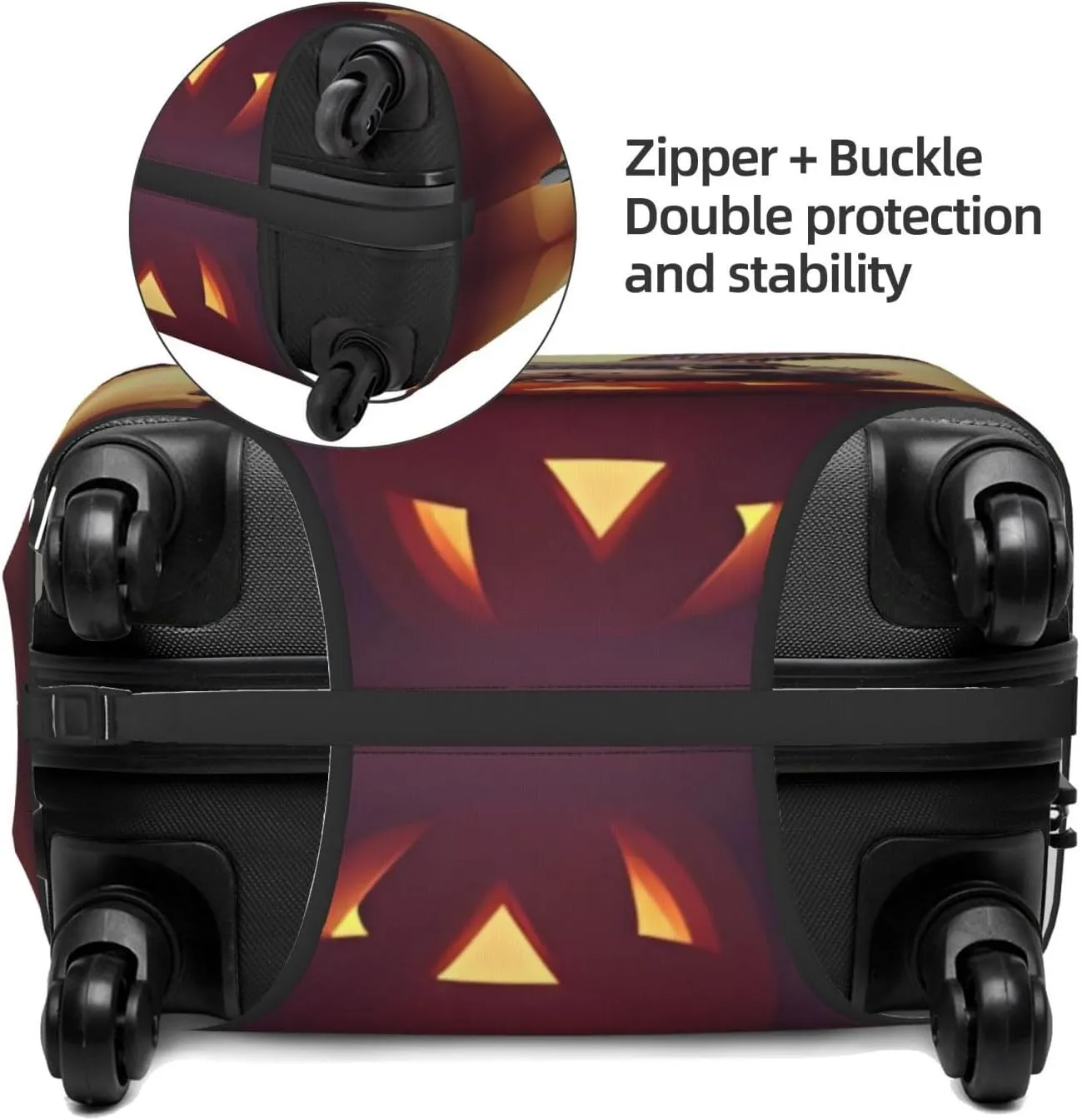 Travel Luggage Cover Suitcase Elastic Washable Stretch Cute Bunny Pumpkin Suitcase Protector Bag,Anti-Scratch Spandex Double-Sided Baggage Covers For Wheeled Suitcase Kid Adult