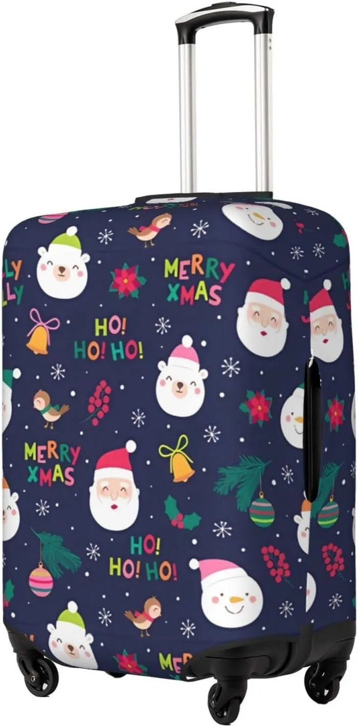 Travel Luggage Cover Suitcase Elastic Washable Stretch Cute Cartoon Christmas Suitcase Protector Bag,Anti-Scratch Spandex Double-Sided Baggage Covers For Wheeled Suitcase Kid Adult