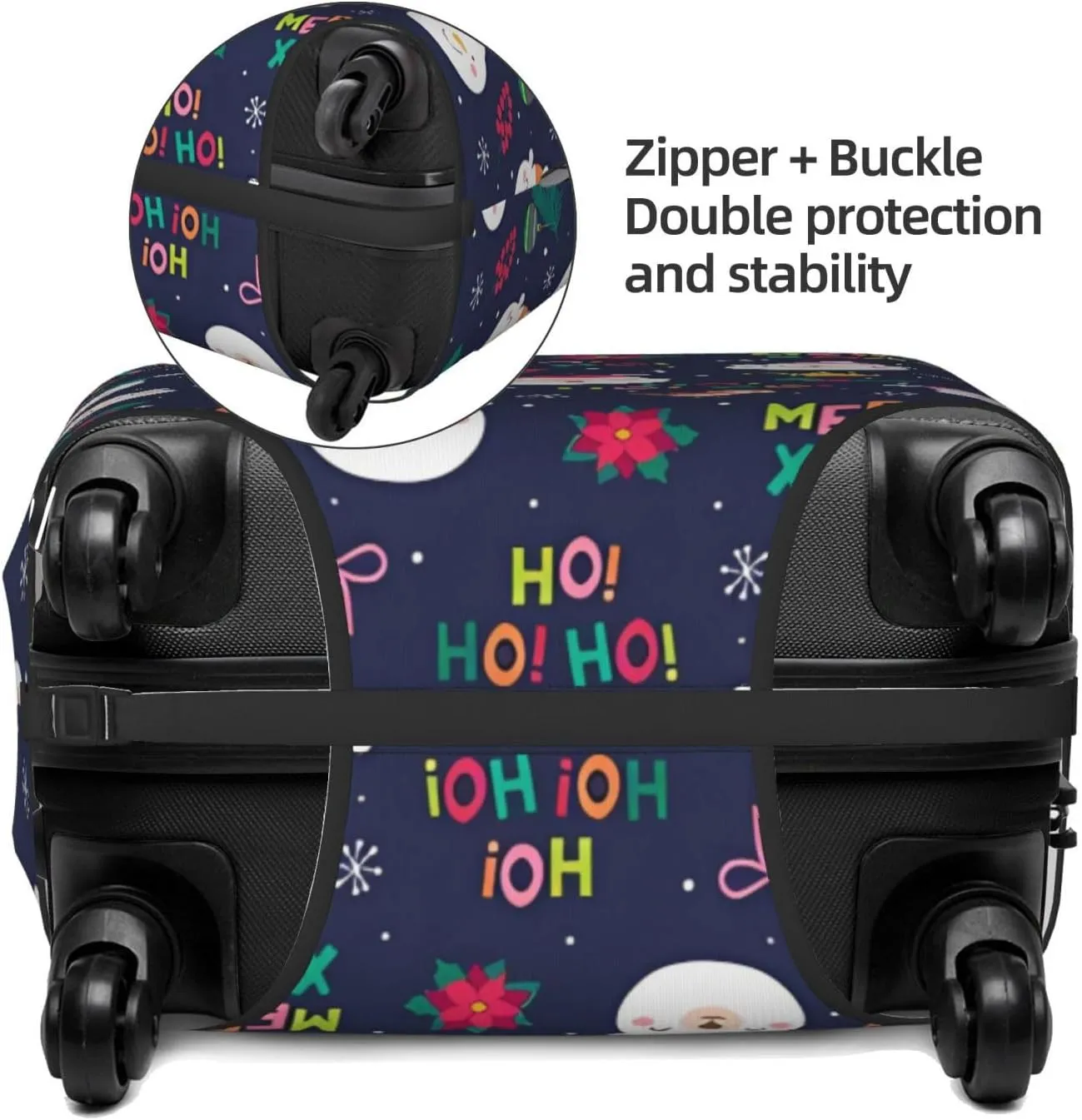 Travel Luggage Cover Suitcase Elastic Washable Stretch Cute Cartoon Christmas Suitcase Protector Bag,Anti-Scratch Spandex Double-Sided Baggage Covers For Wheeled Suitcase Kid Adult