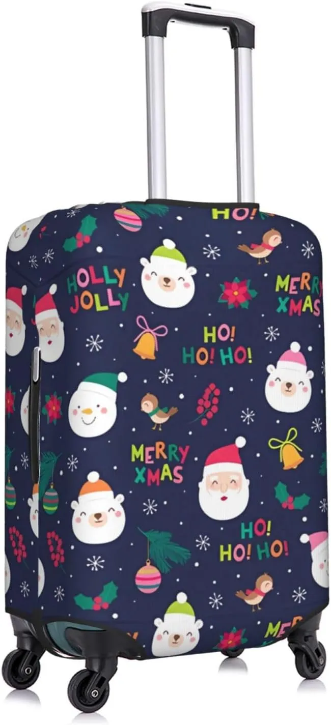 Travel Luggage Cover Suitcase Elastic Washable Stretch Cute Cartoon Christmas Suitcase Protector Bag,Anti-Scratch Spandex Double-Sided Baggage Covers For Wheeled Suitcase Kid Adult