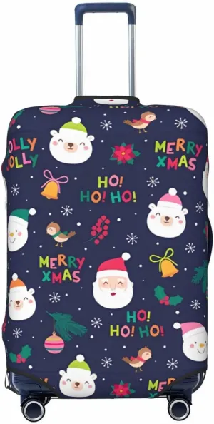 Travel Luggage Cover Suitcase Elastic Washable Stretch Cute Cartoon Christmas Suitcase Protector Bag,Anti-Scratch Spandex Double-Sided Baggage Covers For Wheeled Suitcase Kid Adult