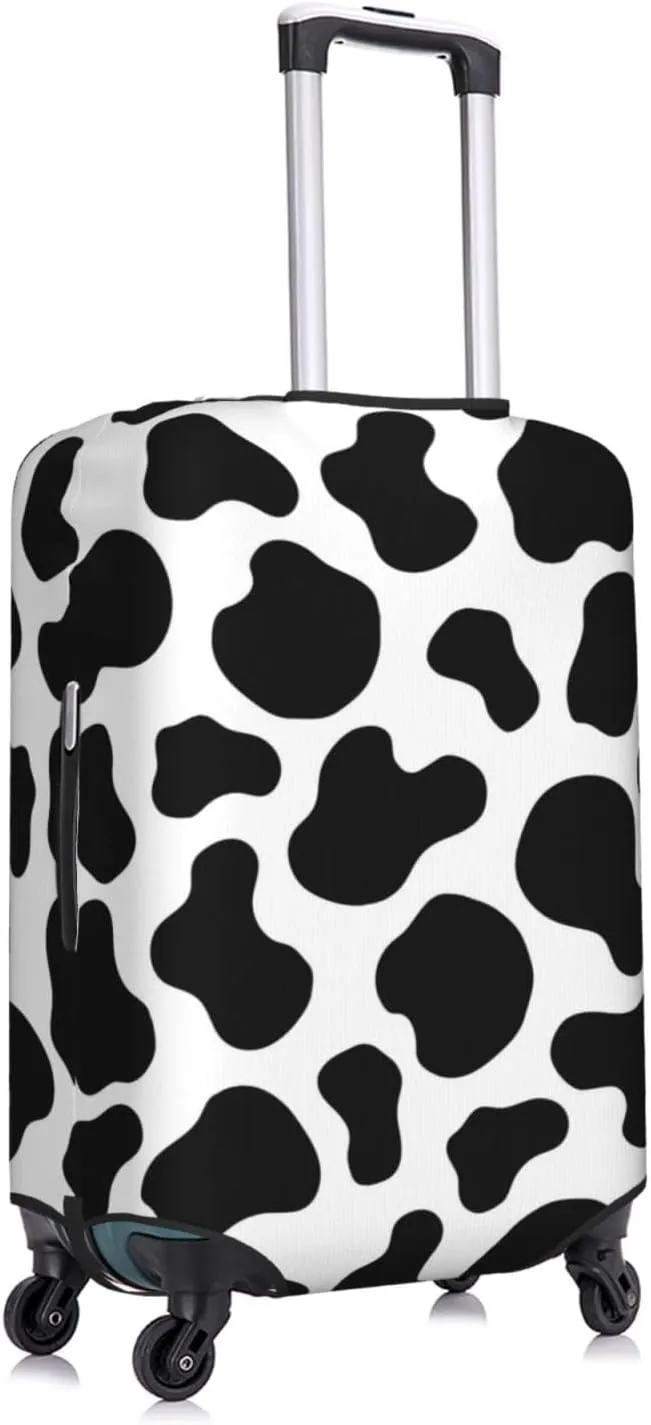 Travel Luggage Cover Suitcase Elastic Washable Stretch Cute Cow Skin Print Suitcase Protector Bag,Anti-Scratch Dust-Proof Double-Sided Baggage Covers For Wheeled Suitcase Kid Adult