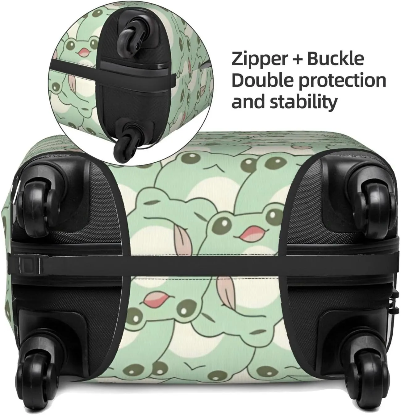 Travel Luggage Cover Suitcase Elastic Washable Stretch Cute Frog Suitcase Protector Bag,Anti-Scratch Spandex With Zipper Closure Baggage Covers For Wheeled Suitcase Kid Adult