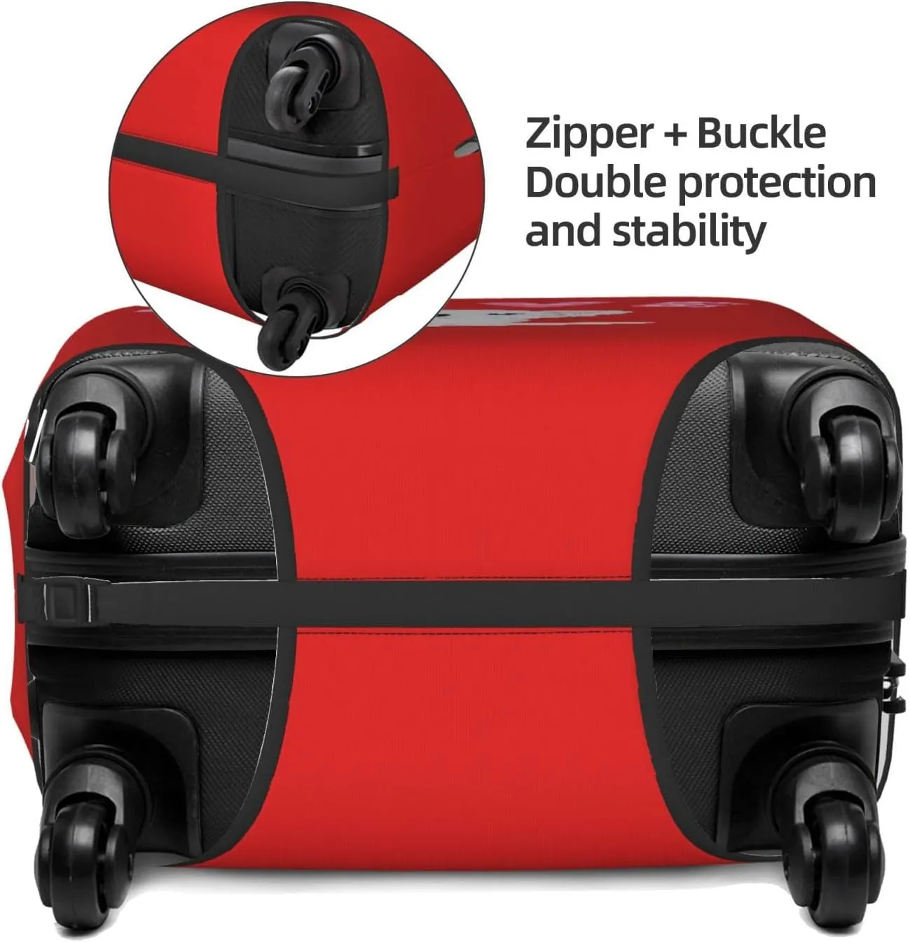 Travel Luggage Cover Suitcase Elastic Washable Stretch Cute Koala Holding Love Balloon Red Suitcase Protector Bag,Anti-Scratch Spandex Double-Sided Baggage Covers For Wheeled Suitcase Kid Adult,Medium