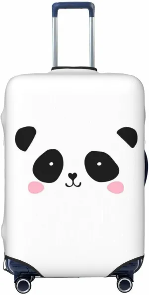 Travel Luggage Cover Suitcase Elastic Washable Stretch Cute Panda Face Suitcase Protector Bag,Anti-Scratch Spandex Double-Sided Baggage Covers For Wheeled Suitcase Kid Adult,Medium