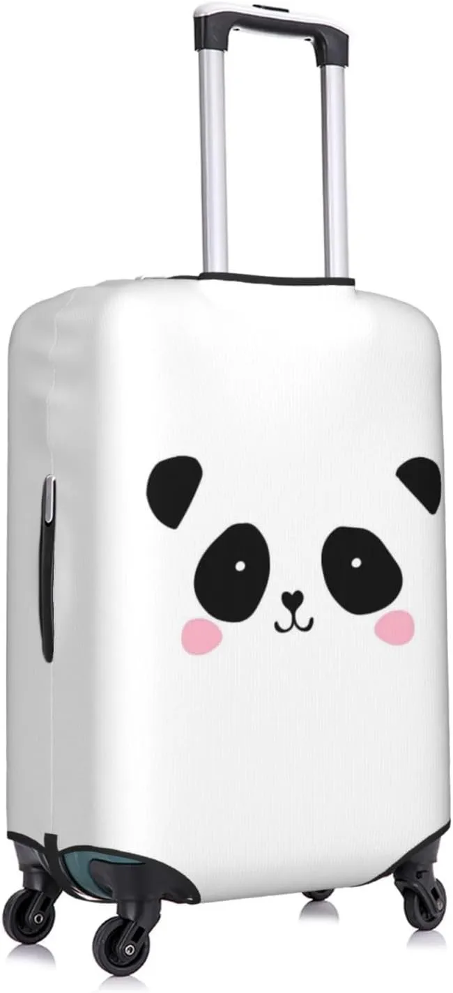Travel Luggage Cover Suitcase Elastic Washable Stretch Cute Panda Face Suitcase Protector Bag,Anti-Scratch Spandex Double-Sided Baggage Covers For Wheeled Suitcase Kid Adult,Medium