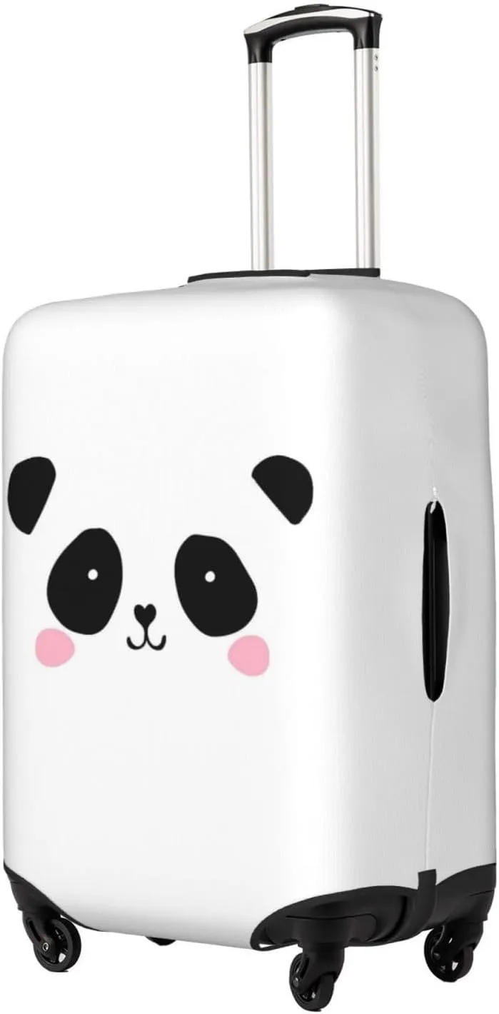 Travel Luggage Cover Suitcase Elastic Washable Stretch Cute Panda Face Suitcase Protector Bag,Anti-Scratch Spandex Double-Sided Baggage Covers For Wheeled Suitcase Kid Adult,Medium