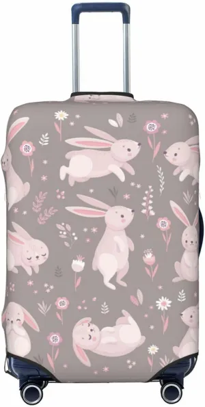 Travel Luggage Cover Suitcase Elastic Washable Stretch Cute Rabbits Bunny Lovely Easter Suitcase Protector Bag,Anti-Scratch Spandex Double-Sided Baggage Covers,X-Large