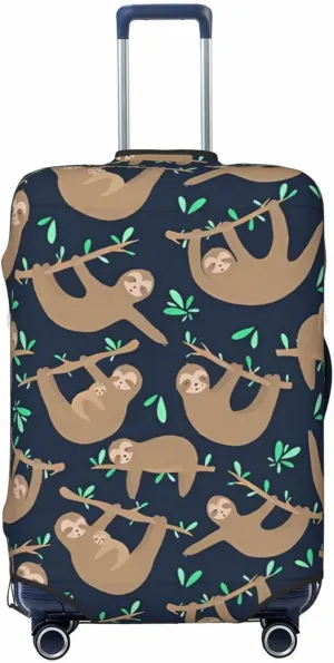 Travel Luggage Cover Suitcase Elastic Washable Stretch Cute Sleepy Sloths Suitcase Protector Bag,Anti-Scratch Dust-Proof Double-Sided Baggage Covers For Wheeled Suitcase Kid Adult