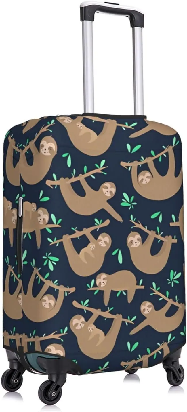 Travel Luggage Cover Suitcase Elastic Washable Stretch Cute Sleepy Sloths Suitcase Protector Bag,Anti-Scratch Dust-Proof Double-Sided Baggage Covers For Wheeled Suitcase Kid Adult