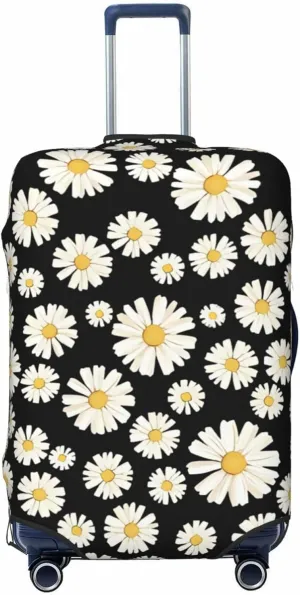 Travel Luggage Cover Suitcase Elastic Washable Stretch Daisy Floral Suitcase Protector Bag,Anti-Scratch Dust-Proof With Zipper Closure Baggage Covers For Wheeled Suitcase Kid Adult