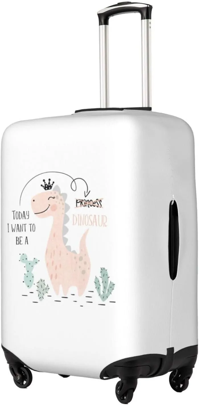 Travel Luggage Cover Suitcase Elastic Washable Stretch Dinosaur Girl Cute Princess Suitcase Protector Bag,Anti-Scratch Dust-Proof Double-Sided Baggage Covers,X-Large
