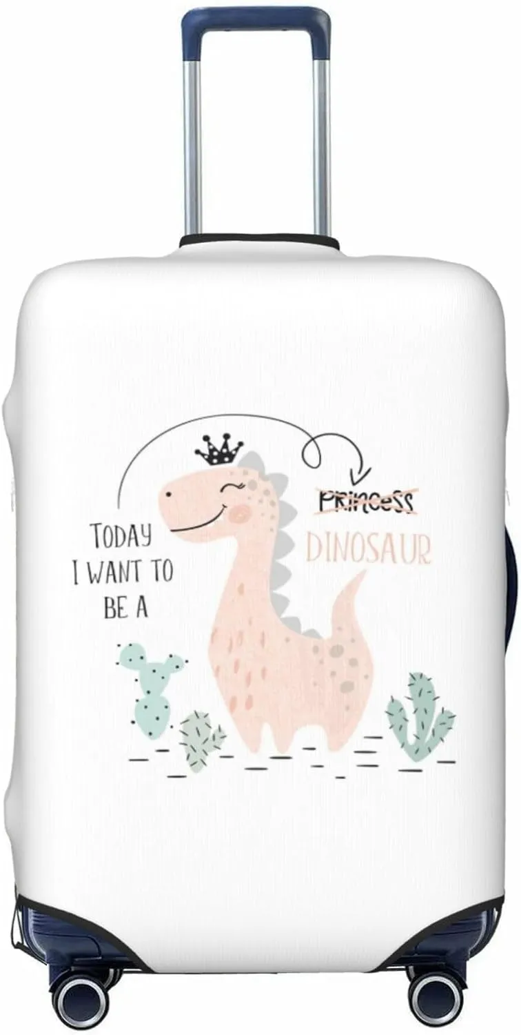 Travel Luggage Cover Suitcase Elastic Washable Stretch Dinosaur Girl Cute Princess Suitcase Protector Bag,Anti-Scratch Dust-Proof Double-Sided Baggage Covers,X-Large