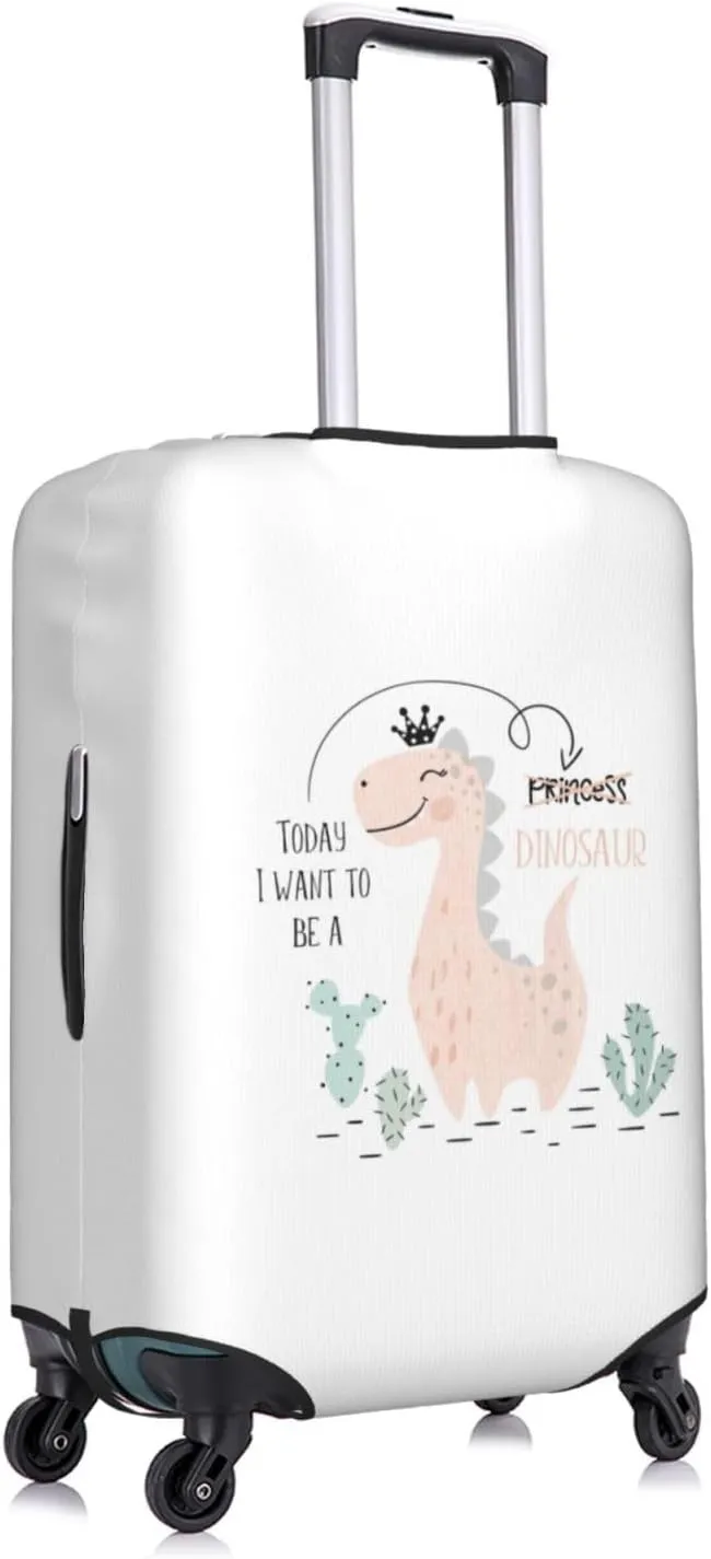 Travel Luggage Cover Suitcase Elastic Washable Stretch Dinosaur Girl Cute Princess Suitcase Protector Bag,Anti-Scratch Dust-Proof Double-Sided Baggage Covers,X-Large
