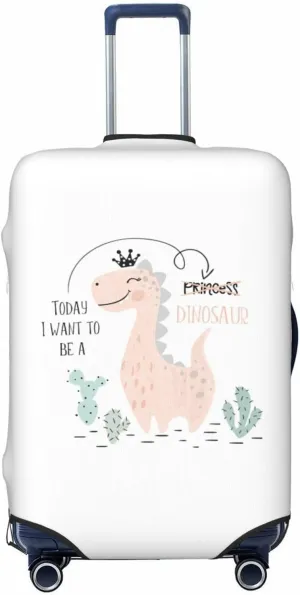 Travel Luggage Cover Suitcase Elastic Washable Stretch Dinosaur Girl Cute Princess Suitcase Protector Bag,Anti-Scratch Dust-Proof Double-Sided Baggage Covers,X-Large
