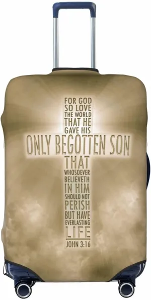 Travel Luggage Cover Suitcase Elastic Washable Stretch For God So Love The World John 316 Suitcase Protector Bag,Anti-Scratch Spandex Double-Sided Baggage Covers For Wheeled Suitcase Kid Adult