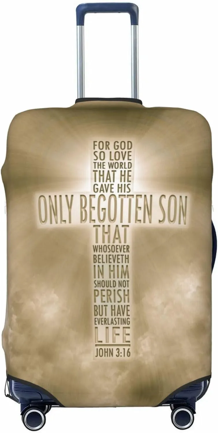 Travel Luggage Cover Suitcase Elastic Washable Stretch For God So Love The World John 316 Suitcase Protector Bag,Anti-Scratch Spandex Double-Sided Baggage Covers For Wheeled Suitcase Kid Adult